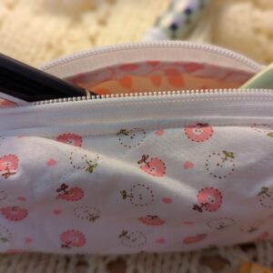 Mini Make-Up Bags - Fully Lined With Zip Charms (Light Pink)