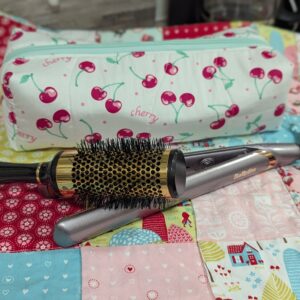 Cherry Hair straightener/hair brush and comb pouch. Perfect for weekend aways or simply keep them all together in this adorable 100% cotton cherry fabric